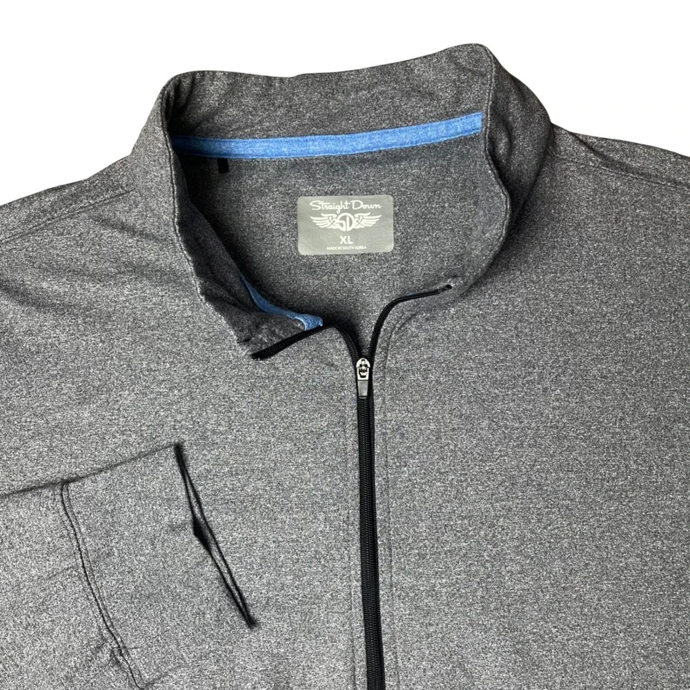 Straight Down Quarter Zip Pullover Mens XL Grey Newton Country Club Golf Top